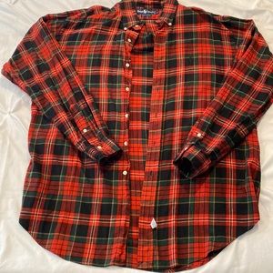 Ralph Lauren holiday plaid button up Men’s large